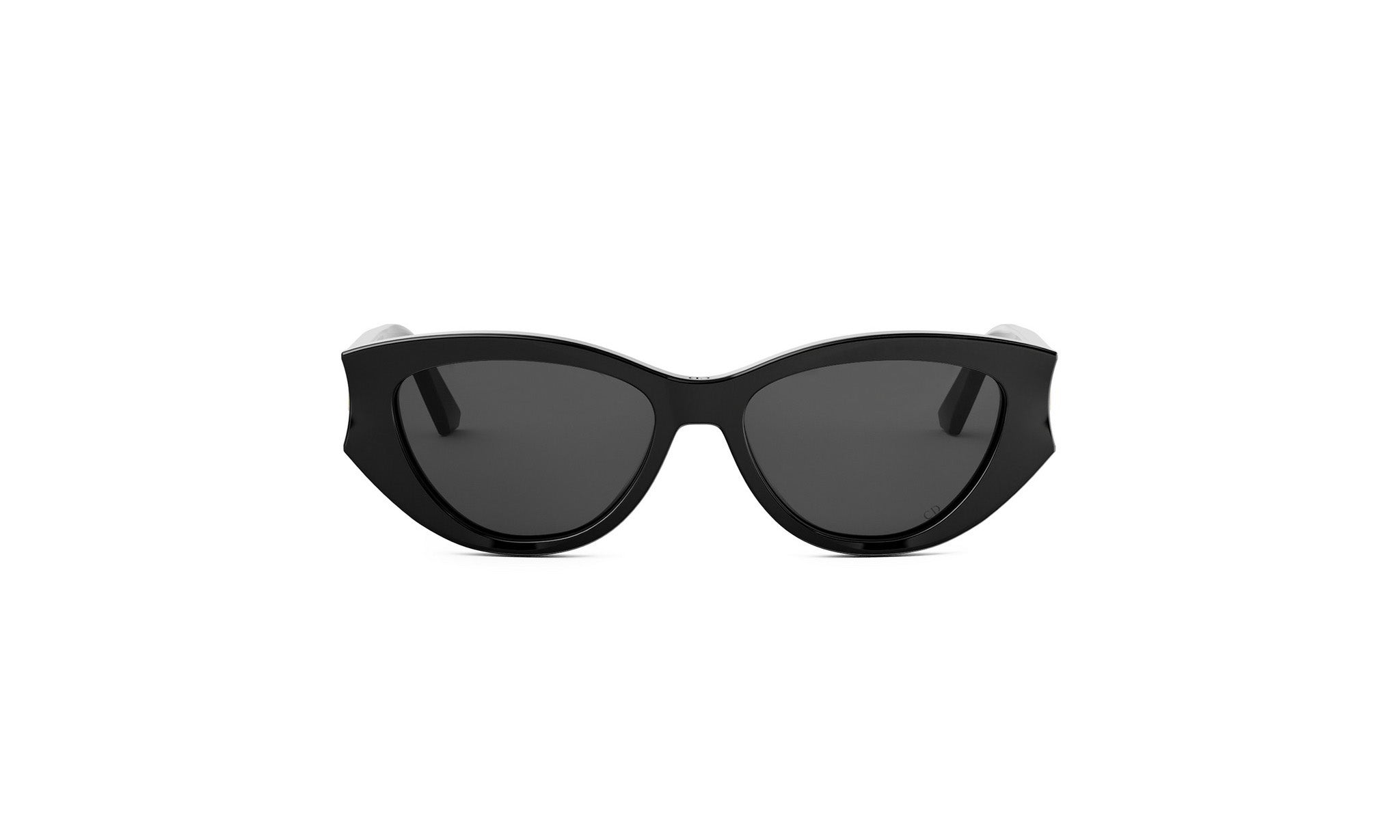A pair of black cat-eye sunglasses against a white background.