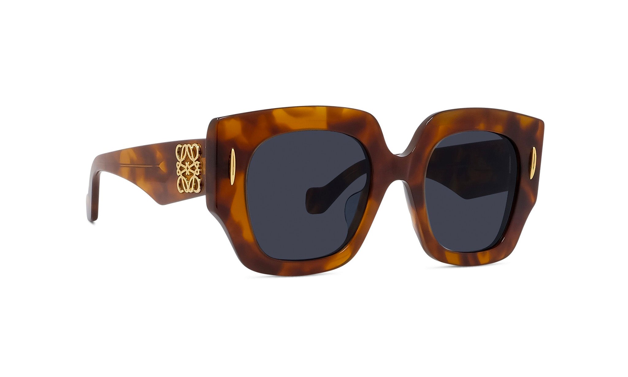A pair of stylish sunglasses with a tortoiseshell frame and dark lenses.