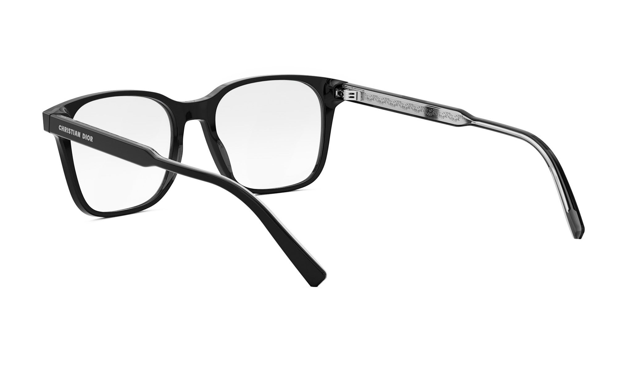 A pair of black-framed glasses with a sleek, modern design.