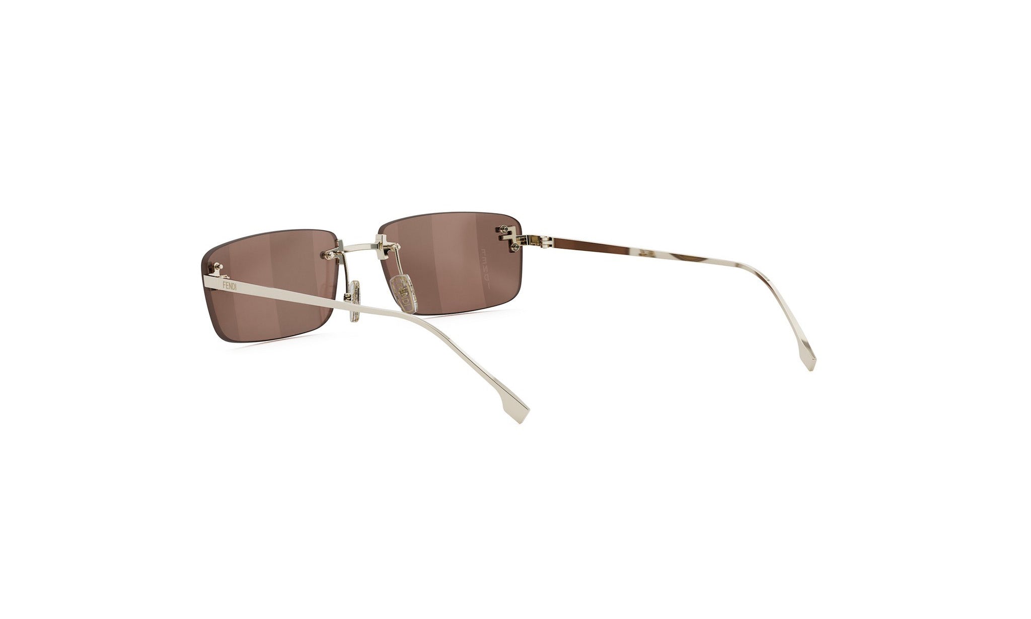 A pair of brown-tinted glasses with a sleek, modern frame.