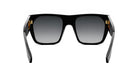 A pair of black sunglasses with a sleek, modern design.